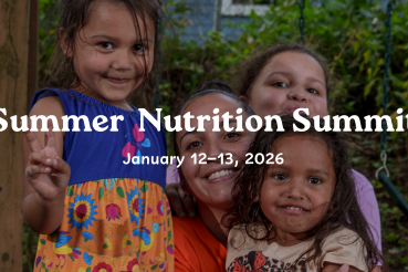 summer nutrition summit image header. A mother hugs her three little girls while they all smile